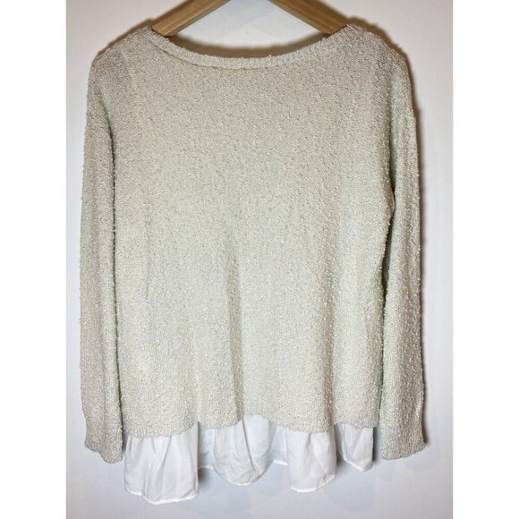 NWT Club Monoco Jayda Sweater Cream White Metallic Size Small S New - Picture 3 of 5